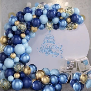 Çıtı Pıtı Store Lacivert Balonlar Garland Kiti Altın Konfeti Çocuk Yetişkin Balon