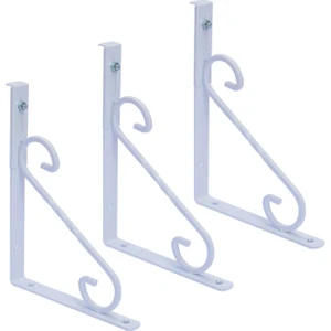 Ayarlı Dekoratif Metal Raf Ayağı Seti (Beyaz Renkli - 2 Adet Raf Ayağı + Dubel + Vida)