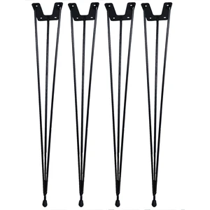 A Design Firkete Tel Sehpa Ayağı Siyah 4 Adet - 54 cm.