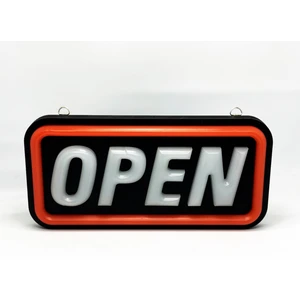 Leon Işık 'open' Işıklı Özel Tabela-Led ile Neon Görünümlü Tabela Kırmızı Çizgi (25X12CM)