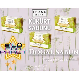 Image Home Doğal Kükürt Sabunu, 3lü Ekonomik Paket, Katı Sabun