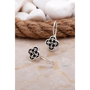 Sümer Telkari Yonca Desenli Elişi Gümüş Küpe