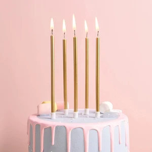 12 Adet Gold Pasta Mumu Gold Doğum Günü Mumu Gold Uzun Mum Gold Ince Mum Gold Mum Church Gold Candles