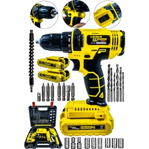 Lieber German Alman 5800 Wt Çift Bakır Sargı Motor Metal Şanzumanlı Tam Profesyonel Akülü Vidalama Matkap 2 Akülü Alman Serisi Hızlı Vidalama