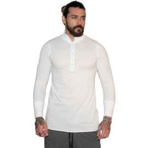 Erkek Bohem Uzun Kol Polo Yaka T-Shirt