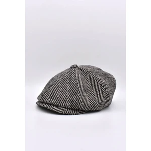 Erkek Zikzak Desenli 8 Parça Yünlü İngiliz Kasket Şapka