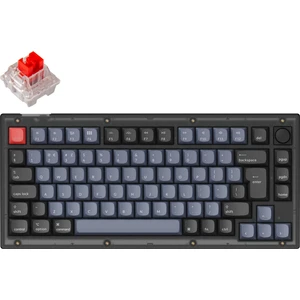 V1 Qmk Custom - Keychron K Pro Red Switch -Rgb- Hot Swap - Mechanical Keyboard Full Assembled Knob -Frosted Black - Iso Layout