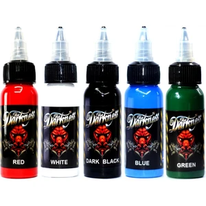 Dövme Boyası Seti 5 Renk - Darkness Dövme Boyası 30 ml -1 Oz