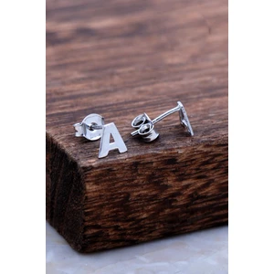 Sümer Telkari A Harfi Rodyumlu Gümüş Küpe