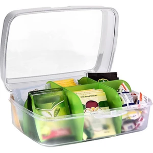 Premium Poşet Çay Kutusu, Çok Amaçlı Kapaklı Bölmeli Organizer