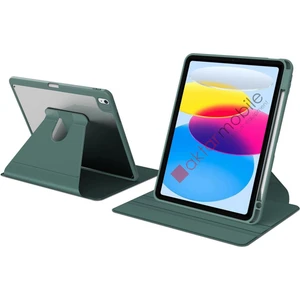 iPad 10. Nesil 2022 10.9" Uyumlu Kılıf 360 Dönebilen Kalem Bölmeli Yatay Dikey Standlı Akıllı Kapak