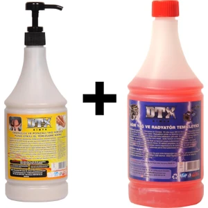 Dtx Kimya Ponza'lı (Talaşlı) El Temizleme Kremi (Sabunu) 1 kg & Ağır Yağ Sökücü Konsantre (1/5) 1 Litre