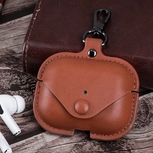 Apple Airpods Pro 2 Uyumlu Deri Şık Görünümlü Çanta+Asma Aparatı Kılıf