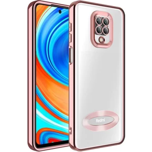 Xiaomi Redmi Note 9s Kılıf Kamera Korumalı Logo Gösteren Şeffaf Kapak