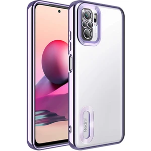 Xiaomi Redmi Note 10S Kılıf Kamera Korumalı Logo Gösteren Şeffaf Kapak
