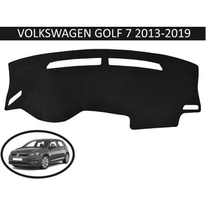 Lee Willson Volkswagen Golf 7 Modellerine Uygun Torpido Koruma Halısı Siyah Kenar Renk Siyah
