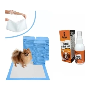 Dr. Sed Tuvalet Eğitim Seti Köpek Çiş Eğitim Pedi 60X90CM 10'lu ve Tuvalet Eğitim Spreyi