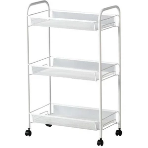 Servis Arabası 3 Katlı Metal Beyaz Meridyendukkan 26X48X77 cm Banyo-Mutfak Düzenleyici Ünite