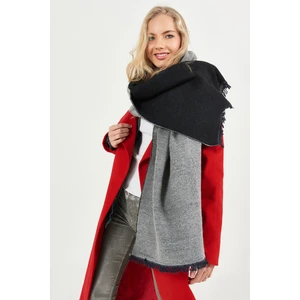 Çift Taraflı Akrilik Kadın Şal - Gri - PS2480092