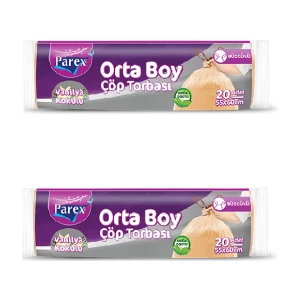 Vanilya Kokulu Orta Boy Büzgülü Çöp Torbası 2'li
