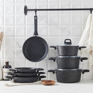 Bio Granit Eliz 10 Parça Tencere Seti Black