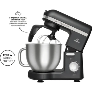 Mastermaid Chef Pro Çift Kollu Stand Mikser Shiny Black 1750 W