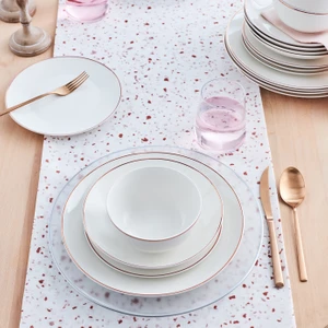 Leon Rose Gold 24 Parça 6 Kişilik Porselen Yemek Takımı