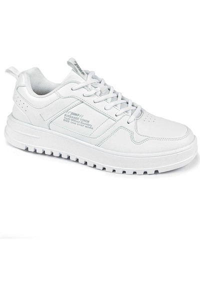 JUMP 27431 Beyaz Erkek Günlük Rahat Kalın Taban Yürüyüş Sneaker Spor Ayakkabı