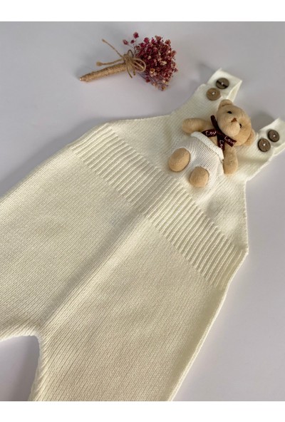 Recos Demir Baby Ayıcıklı Oyuncaklı Bebek-Çocuk Triko Solopet Tulum 1 Yaş, 2 Ay,3 Yaş,4 Yaş,5 Yaş