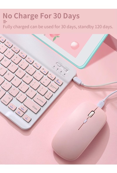 Apera Gn-62 Kablosuz Bluetooth Klavye Mouse Seti Ultra Ince Taşınabilir Ingilizce Q Klavye