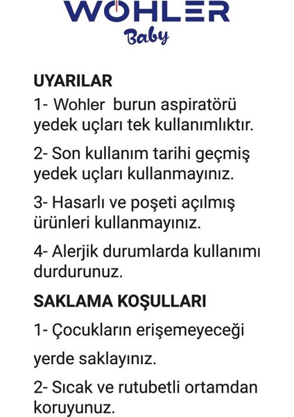 Nazal Burun Aspiratörü Yedek Uç 10 'lu ( Otribebe Uyumlu )