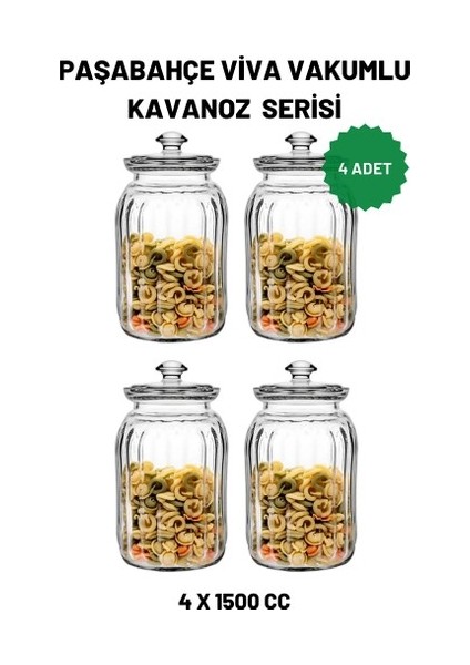 4 Lü Paşabahçe 96394 Viva Cam Kavanoz 1500 cc fiyatları