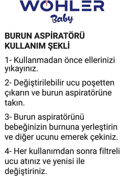 Nazal Burun Aspiratörü Yedek Uç 10 'lu ( Otribebe Uyumlu )