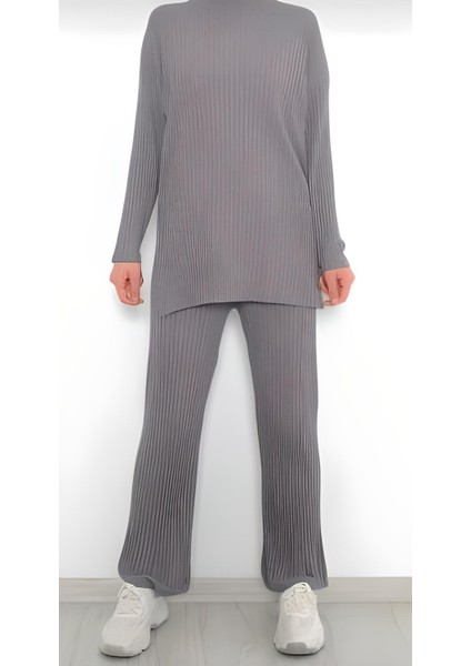 Kaşkorse Fitilli Kadın Alt-Üst Pijama Takımı