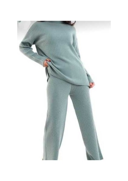 Kaşkorse Fitilli Kadın Alt-Üst Pijama Takımı