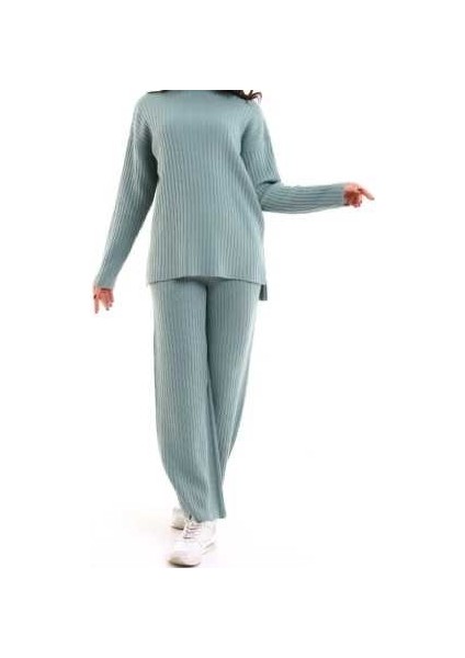 Kaşkorse Fitilli Kadın Alt-Üst Pijama Takımı
