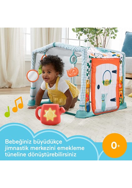 3'ü 1 Arada Sevimli Kulübe Jimnastik Merkezi, Bebeğinizle Birlikte Büyüyen Karın Üstünde Oyun Minderi ve Oyuncaklı Emekleme Tüneliyle HJK45 fiyatları