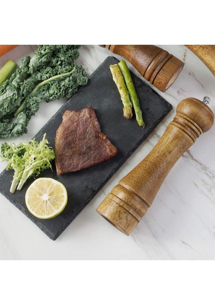 2’Li Set Masterchef Tuz Karabiber Değirmeni Baharat Öğütücü Ceviz Ahşapı 21 Cm