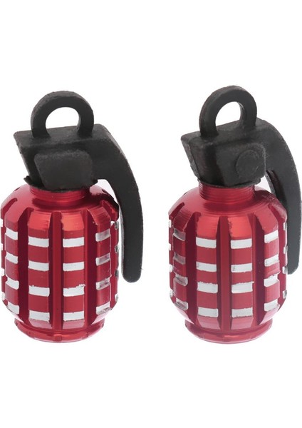 2pcs Şekil Araba Motosiklet Valf Gövdesi Kapaklar Jantlar Lastik Tozu Kapak Kırmızı (Yurt Dışından)