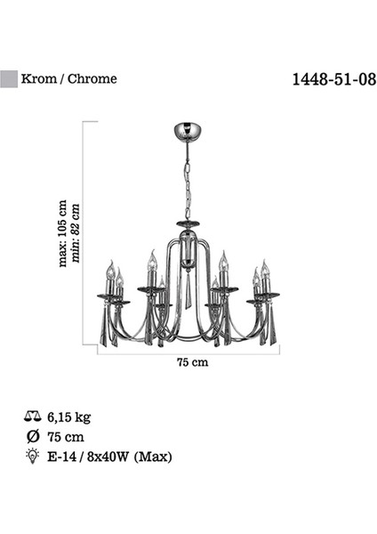 Kontes 8 Li Krom Avize 8Xe14