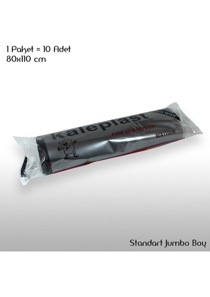 Çöp Torbası Jumbo Boy 80X110 cm 1 Rulo = 10 Adet