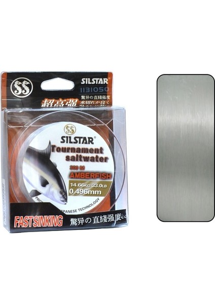 1131 Salt Water Amberfish 300MT Monofilament Misina Su Gri 0,28 mm