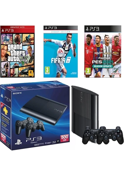 Playstation 3 Mariolu Gta 5 FİFA21 Pes 21 Minecraft 2 Kollu 500GB Teşhir Ürünü