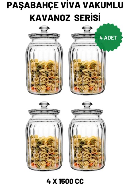 4 Lü Paşabahçe 96394 Viva Cam Kavanoz 1500 cc