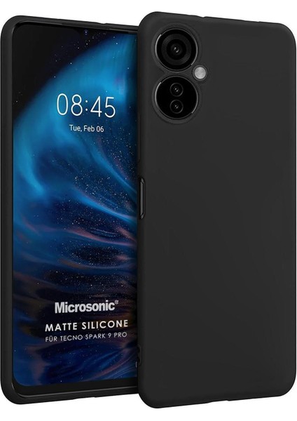 Matte Silicone Tecno Spark 9 Pro Kılıf Siyah