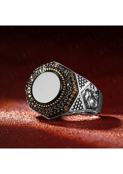 925 Ayar Gümüş Zirkon Taşlı Aslan Motifli Erkek Yüzük fiyatları