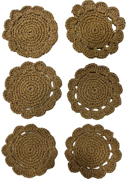 El Örgüsü Kağıt Ip 6 Lı Bardak Altlığı Çiçek Desen modelleri