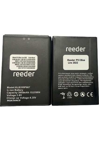 Reeder P13 Lite 2022 Batarya Pil