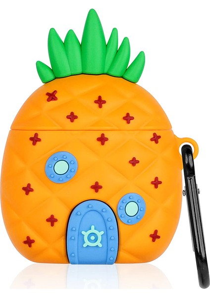 AirPods 1. Nesil / 2. Nesil Kılıf Cartoon Figürlü Silikon Crtn-Fgr-Spngb-Hse