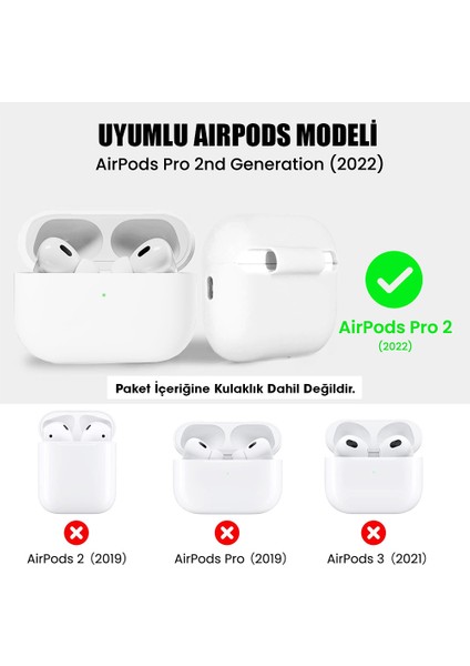 Airpods Pro 2.nesil Kılıf Mat Silikon Açık Yeşil